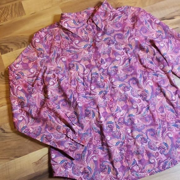 Izod Tops - IZOD Pink Paisley Button Down Shirt